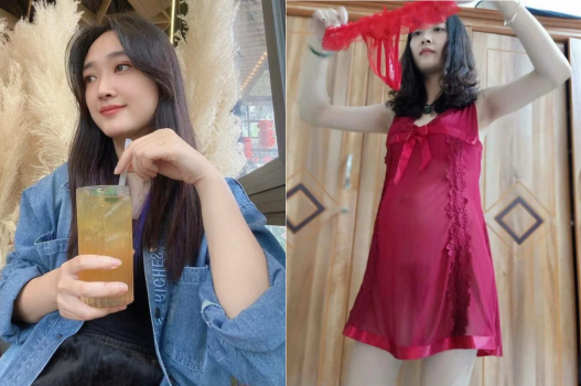 Vợ dâm đãng mặc lọt khe để chồng thèm tình